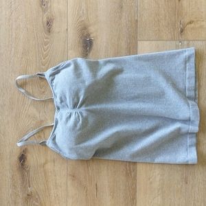 Athleta grey support cami tank top removable pads sz medium